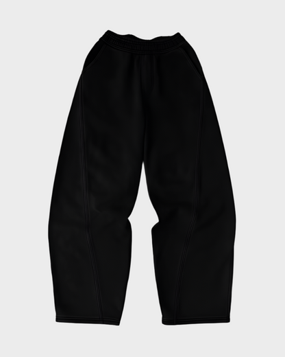 'Black on Black' Wide Leg Sweatpants