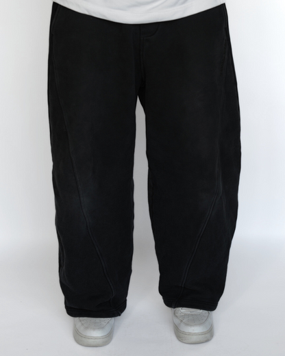 'Black on Black' Wide Leg Sweatpants